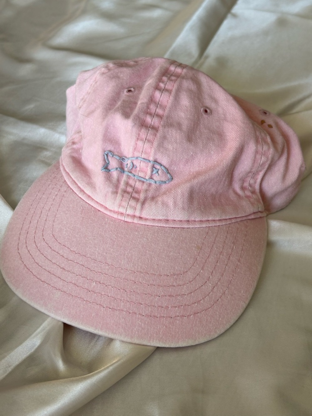 Light Pink Embroidered Fish Cap from the Sardines
